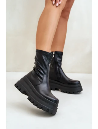 Boty Na Masivní Platformě Černé Florinara