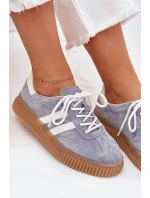 Semišové dámské sneakersy na platformě modré Marisae Semišové dámské sneakersy na platformě modré Marisae