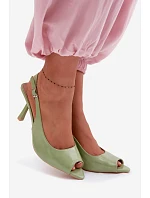 Dámské sandály na podpatku Zelené Sevina