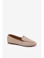 Dámské mokasíny z textilu Ploché Béžové Selisa