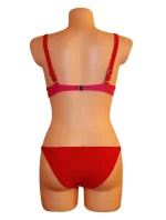 Dámské plavky dvoudílné bikiny 2COLOR dvoubarevné červené - Červená - OEM