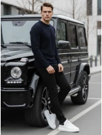 Pánské tmavě modré tričko FashionStreet s dlouhým rukávem LX0580 Pánské tmavě modré tričko FashionStreet s dlouhým rukávem LX0580