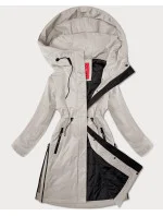 Světle béžová jednoduchá dámská bunda s kapucí LHD (LHD-24592)