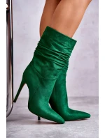 Dámské mačkané kozačky kozačky Zelené Laguna Dámské mačkané kozačky kozačky Zelené Laguna