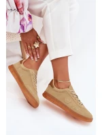 Dámské Semišové Sneakers Big Star RR274849 HI-POLY SYSTEM Béžové