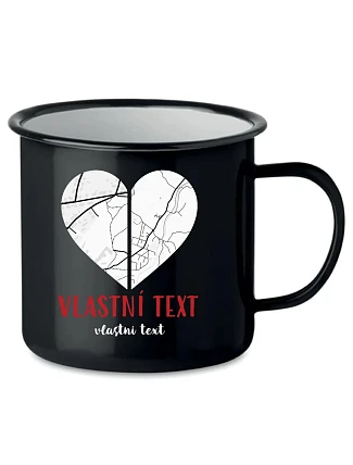 Personalizovaný retro plecháček - Dvě místa, jedno srdce Personalizovaný retro plecháček - Dvě místa, jedno srdce