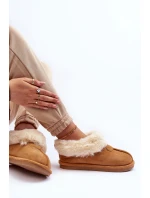 Dámské Papuče s Kožešinou Hnědé Lanoze