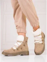 Pohodlné dámské  sněhule hnědé bez podpatku