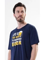 Pánská noční košile s krátkým rukávem Life is beer