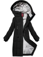 Černá prošívaná dámská zimní bunda LHD (LHD-24572) Černá prošívaná dámská zimní bunda LHD (LHD-24572)