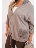 Dámská mikina Plus Size bavlněná oversize s dlouhým rukávem fango Dámská mikina Plus Size bavlněná oversize s dlouhým rukávem fango