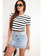 Džínová mini sukně M.Sara s řetízkem modrá