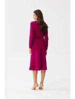 S347 Šaty s předními záševky - švestka