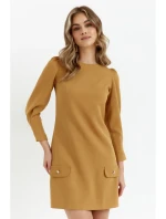 K148 Trapézové šaty - skořicové K148 Trapézové šaty - skořicové