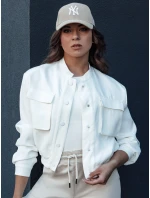 Dámská bunda bomber PRIEV bílá FashionStreet TY4305