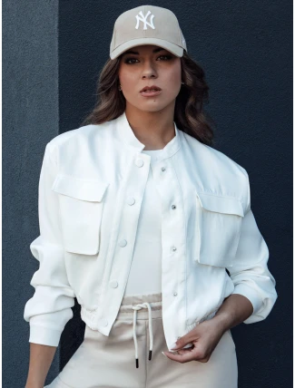 Dámská bunda bomber PRIEV bílá FashionStreet TY4305