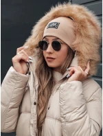 NORDKOLL dámská zimní prošívaná bunda s kapucí světle béžová FashionStreet TY4710