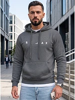 Pánská mikina s kapucí RELAX, tmavě šedá, FashionStreet NX0001BX Pánská mikina s kapucí RELAX, tmavě šedá, FashionStreet NX0001BX