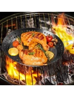 GRILOVACÍ PÁNEV SE SKLOPNOU NEPŘILNAVOU RUKOJETÍ ČERNÁ