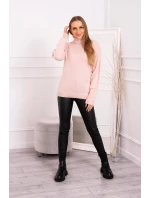 Rolákový svetr pudrově růžový Rolákový svetr pudrově růžový
