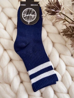 Mládež bavlněné sportovní ponožky námořnická modrá