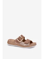 Dámské Pantofle S Přezkou A Suchým Zipperem Hnědé INBLU MK000013 Dámské Pantofle S Přezkou A Suchým Zipperem Hnědé INBLU MK000013