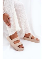 Dámské lehké pěnové pantofle na platformě S.Barski – béžové