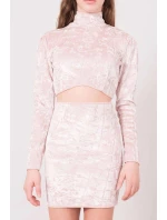 Dámský velurový Top 15570 pudr béžová - BSL