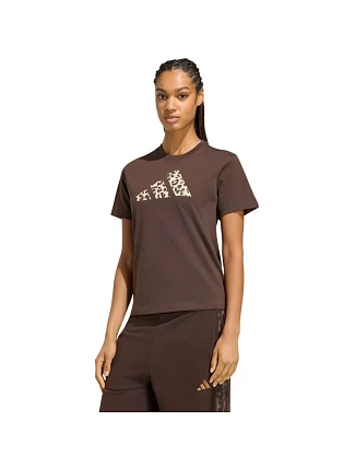 Dámské tričko adidas Animal Graphic, hnědé, KT2676 Dámské tričko adidas Animal Graphic, hnědé, KT2676