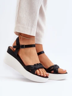 Sandály Na Kotevní Podpatku Černé Esinna