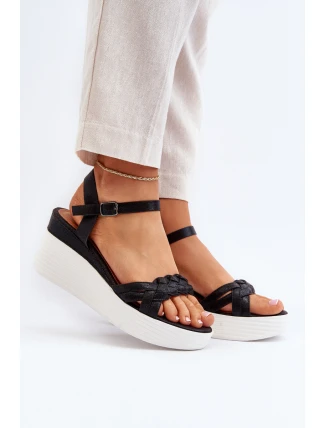 Sandály Na Kotevní Podpatku Černé Esinna