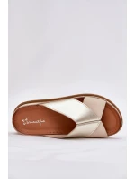 Kožené Dámské Sandály Na Platformě Maciejka L4986-37 Béžovo-Zlaté