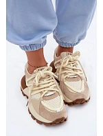 Kožené semišové dámské tenisky GOE TT2N4021 Béžové