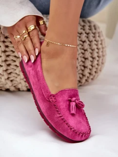 Dámské klasické semišové mokasíny S.Barski – fuchsiové