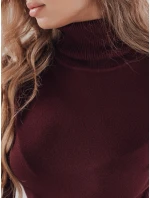 Dámský svetr s rolákem VANORIA burgundy FashionStreet MY2490