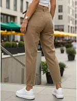 Dámské džíny mom fit s vysokým pasem a páskem hnědé FashionStreet UY2989