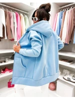 Gruba rozpinana bluza damska Goodlookin niebieska (551)