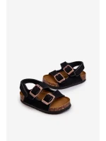 Dětské sandálky na korkové platformě se suchým zipem Černé Rorria Dětské sandálky na korkové platformě se suchým zipem Černé Rorria