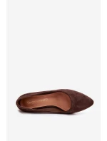 Dámské eko-semišové lodičky Sergio Leone – čokoládové