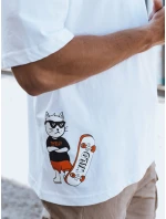 Pánské bílé tričko s potiskem FashionStreet RX5508