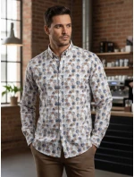 Pánská květinová bílá košile FashionStreet DX2645