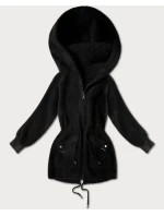 Černý přehoz přes oblečení typu alpaka s kapsami (W010#)