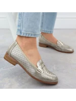 Dámské polobotky lords ažurové metalické zlaté Potocki 12581