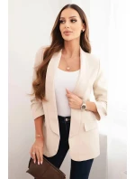 Dámská sako bez zapínání s podšívkou S/M béžová Dámská sako bez zapínání s podšívkou S/M béžová