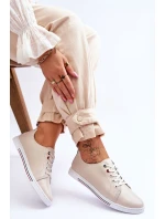 Dámské kožené tenisky béžové S.Barski LR268R