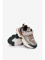 Tenisky Sportovní Boty Dětské Na Suchý Zip Béžové Ronivelle