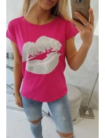 Halenka s potiskem rtů fuchsiová Halenka s potiskem rtů fuchsiová