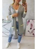 Dvoubarevná bunda s kapucí žlutá+šedá