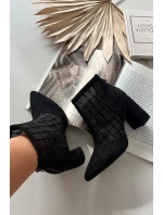 Damské kotníkové boty na podpatku sítě D A LZ52 944 černé Damské kotníkové boty na podpatku sítě D A LZ52 944 černé