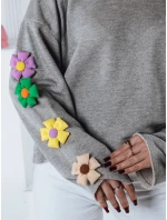 Dámská oversize mikina RAWEL šedá FashionStreet RY2387 Dámská oversize mikina RAWEL šedá FashionStreet RY2387